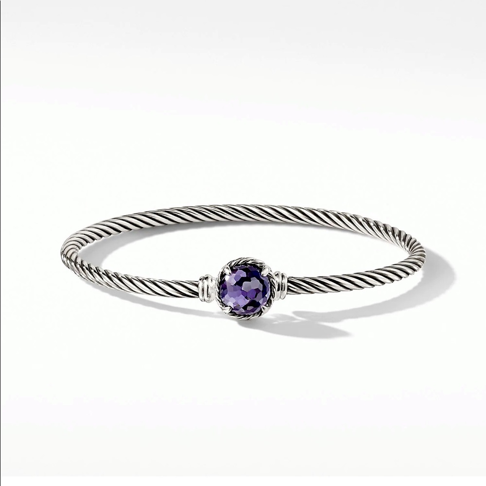 David Yurman Chatelaine Bracelet with black orchid Stone. 6/6.5 round medium